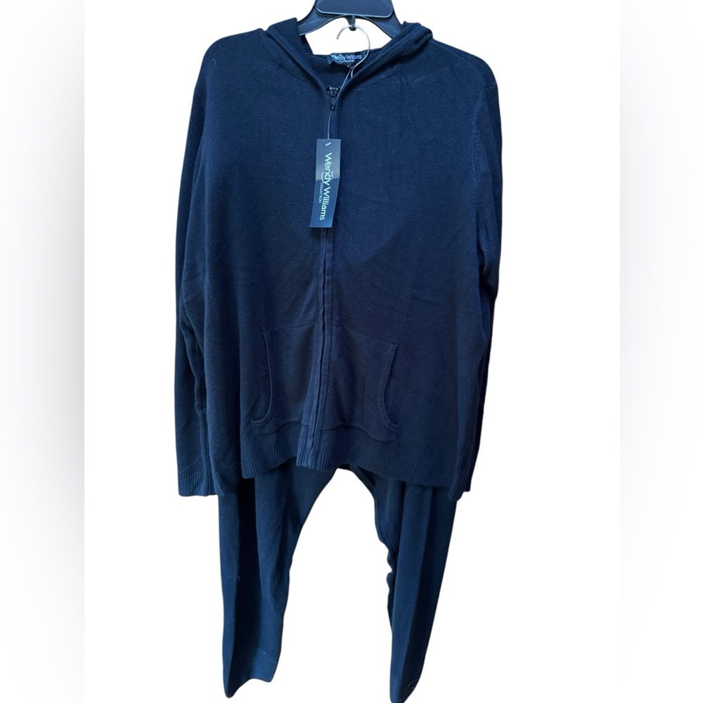 NWT Wendy Williams Knit Hooded Zip Sweatshirt & Knit Drawstring Lounge Joggers‎